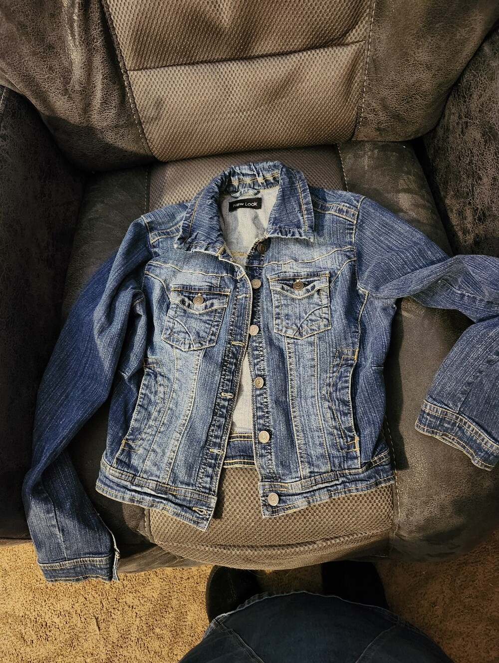 New Look Girls' Distressed Blue Denim Jacket